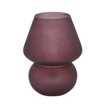 Stolní venkovní lampa AURA s USB skleněná mauve 15cm