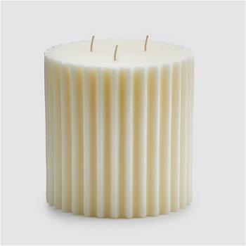 Svíčka vonná válcová rýhovaná Vanilla se 3 knoty sl.kost 15cm