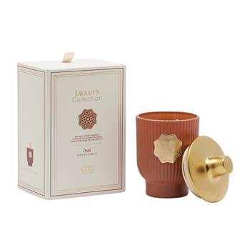 EDG Svíčka vonná ve skle s víčkem LUXURY Oud 16cm