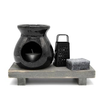 Dárková sada aromalampy VESUVIUS a příslušenství černá 4ks