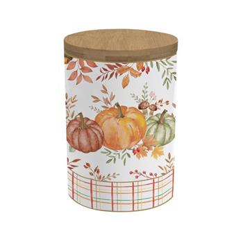 Dóza kulatá porcelánová s bambusovým víčkem HARVEST 16cm
