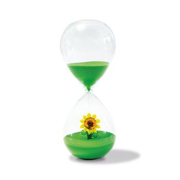 Hodiny přesýpací SUNFLOWER z borosilikátového skla 20cm