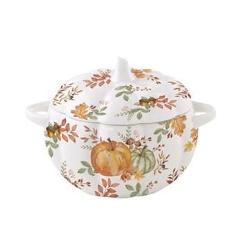 Miska polévková porcelánová HARVEST se 2 uchy a víčkem 15cm