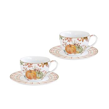Šálek a podšálek HARVEST porcelánový 110ml/2ks