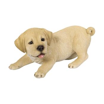 Štěně Labradora hrajícího si polyresinové krémové 24cm