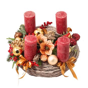 Třpytivé Vánoce - adventní věnec 40cm