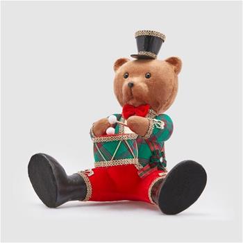 Medvěd louskáček s bubnem, 43cm