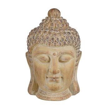 Buddha hlava polyresinová taupe 30,5cm