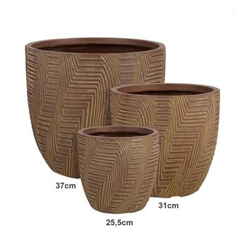 Květináč kulatý GLACIAR z magnesia červený 25,5cm