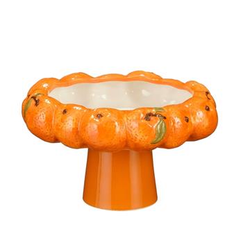 Miska dolomitická na noze z pomerančů oranžová 25cm