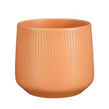 Obal kulatý keramický AMBER rýhovaný oranžový 17cm