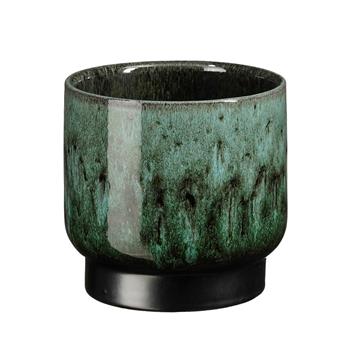 Obal kulatý terakotový THIAGO černo-zelený 15cm