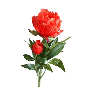 Pivoňka řezaná umělá oranžová 66cm