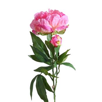 Pivoňka řezaná umělá růžová 66cm