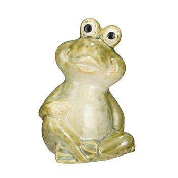 Žába sedící porcelánová sv.zelená 13cm