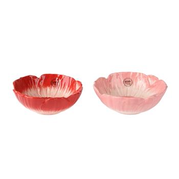 Miska kulatá KITCHEN GOODS vlčí mák z dolomitu červená/růžová mix 12cm