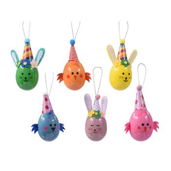 Ozdoba pěnové vejce zajíc/kuře mix 6cm