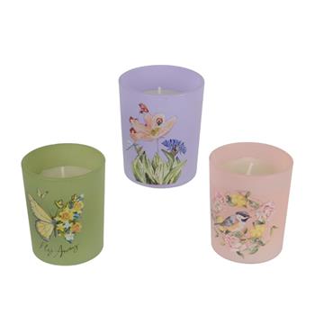 Svíčka vonná ve skle -mix Jasmine, Lavender, Peony 3ks