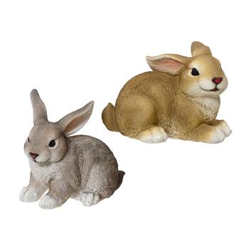 Zajíc sedící/ležící polyresinový mix 20cm