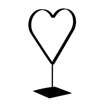 Dekorace srdce EOS na podstavci kovové 60cm