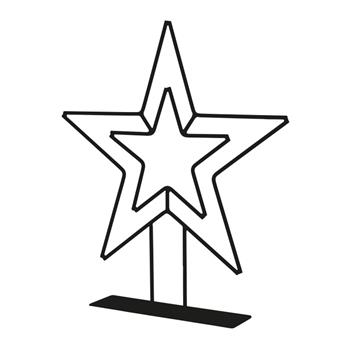 Dekorace hvězda RUVUMA na podstavci kovová 65cm