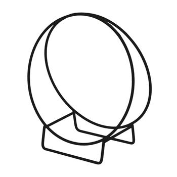 Stojan na dřevo kulatý BERMEJO kovový černý 50/60cm