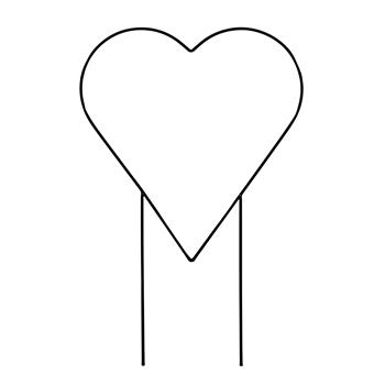 Dekorace srdce FINDERS zápich kovové černé 55/60/80cm