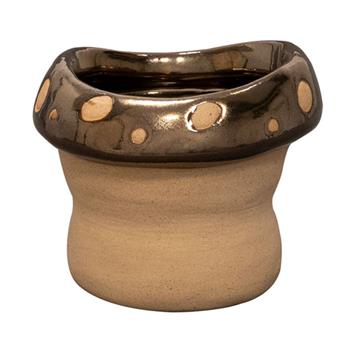 Obal kulatý keramický FUNGHI bronzovo-terakotový 8cm