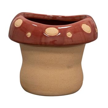 Obal kulatý keramický FUNGHI červeno-terakotový 14cm