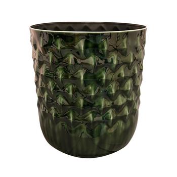 Obal kulatý kovový JACIE tm.zelený 36cm