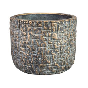 Obal kulatý betonový MAXIM zlato-šedý 14cm