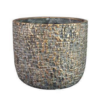 Obal kulatý betonový MAXIM zlato-šedý 18cm