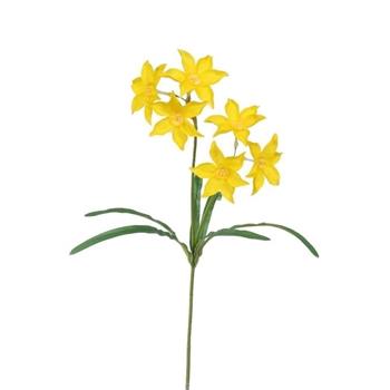 Narcis trs umělý se 6 květy žlutý 57cm