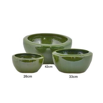 Miska kulatá keramická glazovaná zelená 42cm