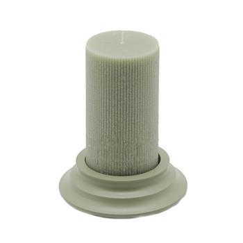Svíčka vonná válcová Vanilla s betonovým podstavcem sv.zelená 15cm