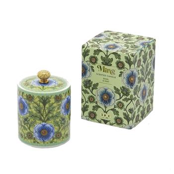 EDG Svíčka vonná s poklopem v keramice MING Basil & Mint 10cm