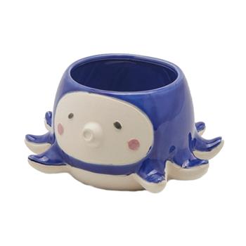 Obal keramický chobotnice bílo-modrá 19cm