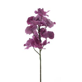 Cymbidium řezané umělé s 9 květy v latě vínové 76cm