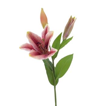 Lilie TIGER řezaná umělá růžová 81cm