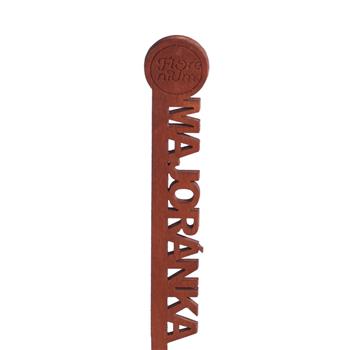 Jmenovka dřevěný zápich MAJORÁNKA hnědý 22cm