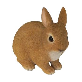Králík mládě sedící polyresinové hnědé 16cm