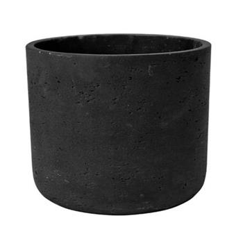 Květináč kulatý CHARLIE M fiberclay černý 18cm