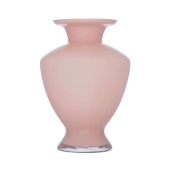 Váza skleněná kulatá zúžená ROSY sv.růžová 23cm