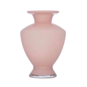 Váza skleněná kulatá zúžená ROSY sv.růžová 30cm