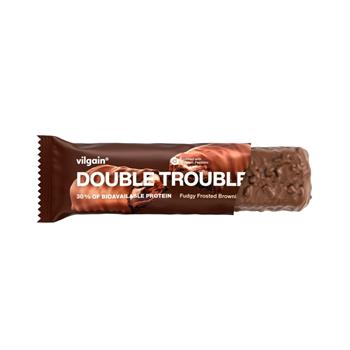 Tyčinka DOUBLE TROUBLE brownie v mléčné čokoládě Vilgain 55g