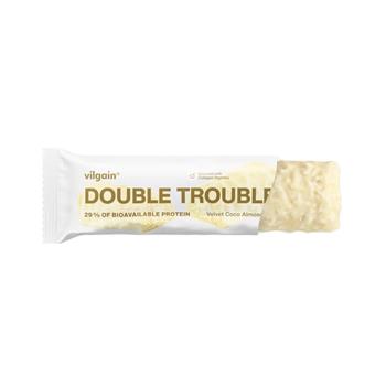 Tyčinka DOUBLE TROUBLE kokosovo-mandlová s bílou čokoládou Vligain 55g