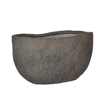 Květináč oválný MT.HUNTER XS ficonstone šedo-hnědý 43cm