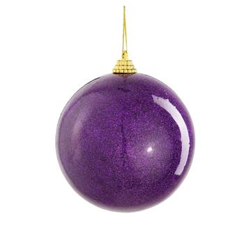 Ozdoba pěnová koule purpurová s glitry 10cm
