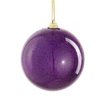 Ozdoba pěnová koule purpurová s glitry 8cm