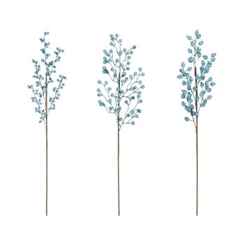 Větev umělá s bobulemi modrá mix 67cm